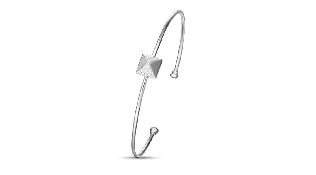 Gold Pyramid Diamond Bangle