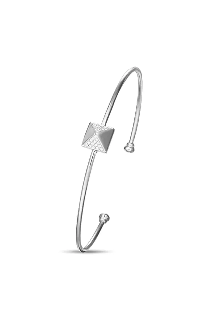 Gold Pyramid Diamond Bangle