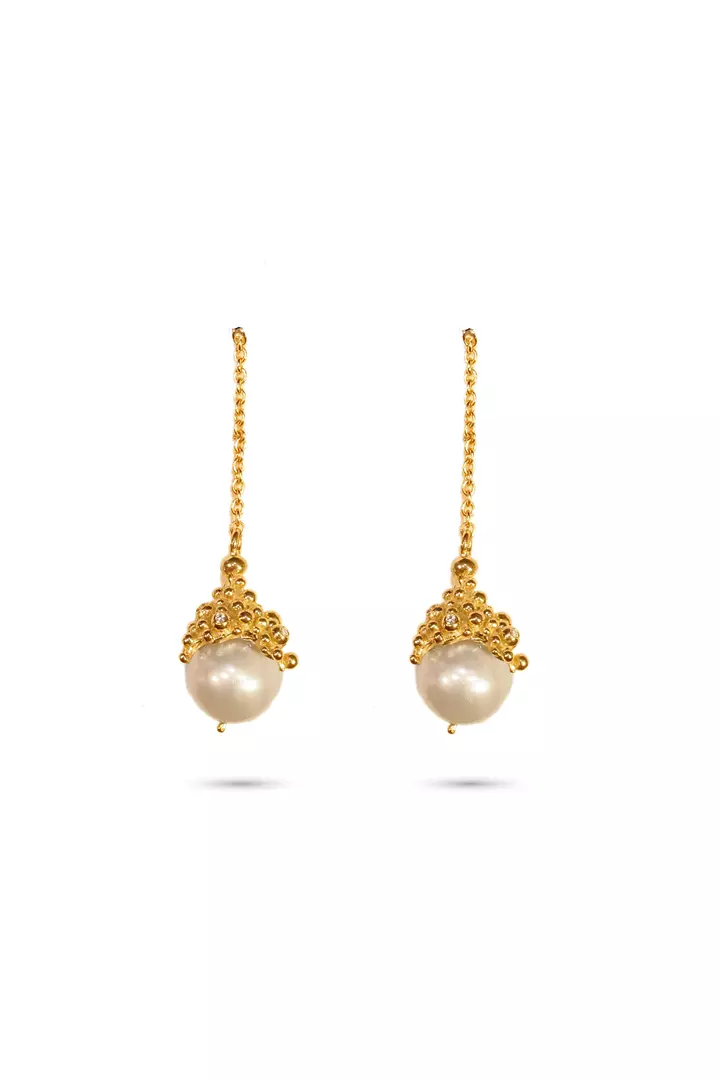 Caviar Collection Cultured Pearl Drop Earrings