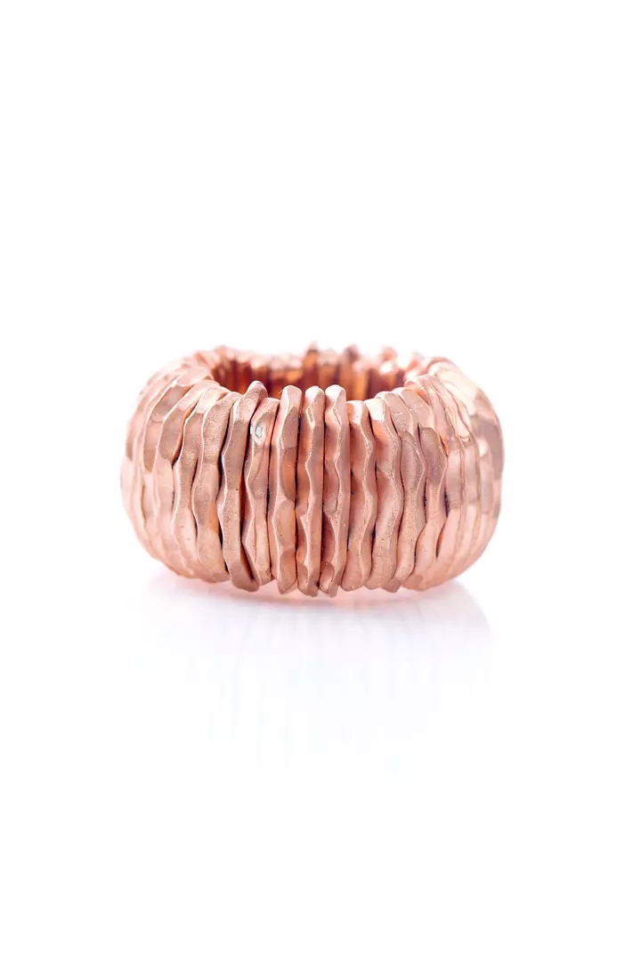 Satin Rouge Italian Silver with Rose Gold Cocktail Ring