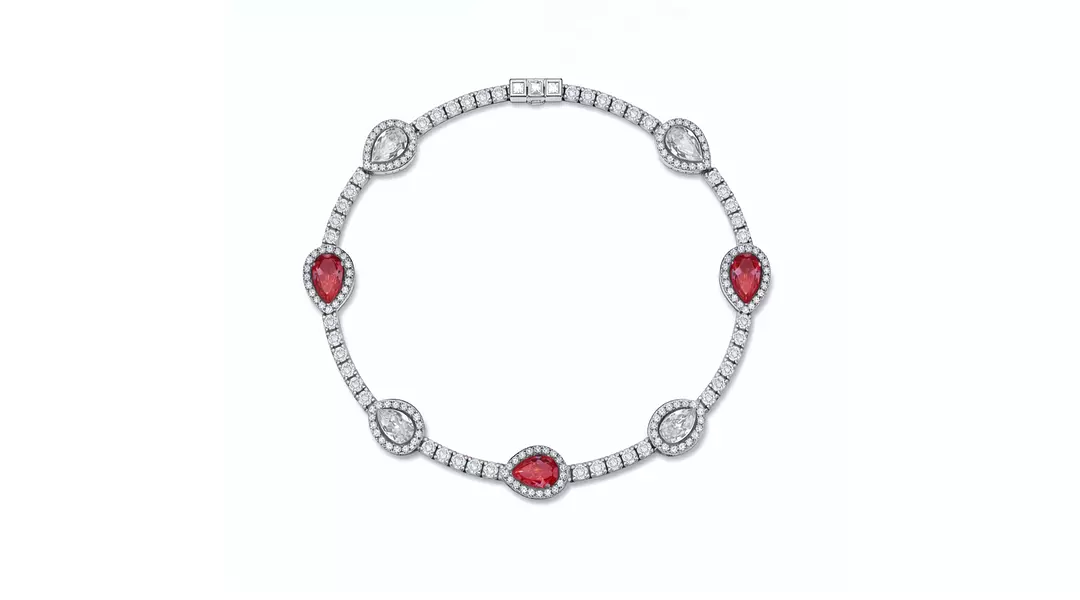 Pink and White Diamonds Tennis Bracelet