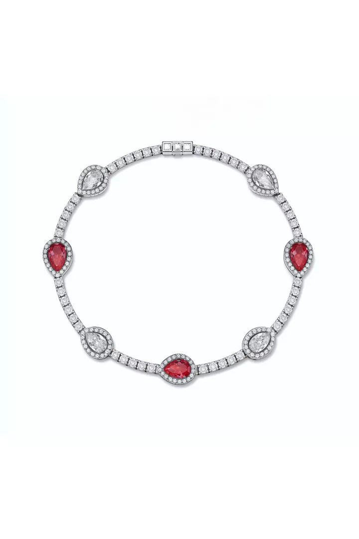 Pink and White Diamonds Tennis Bracelet