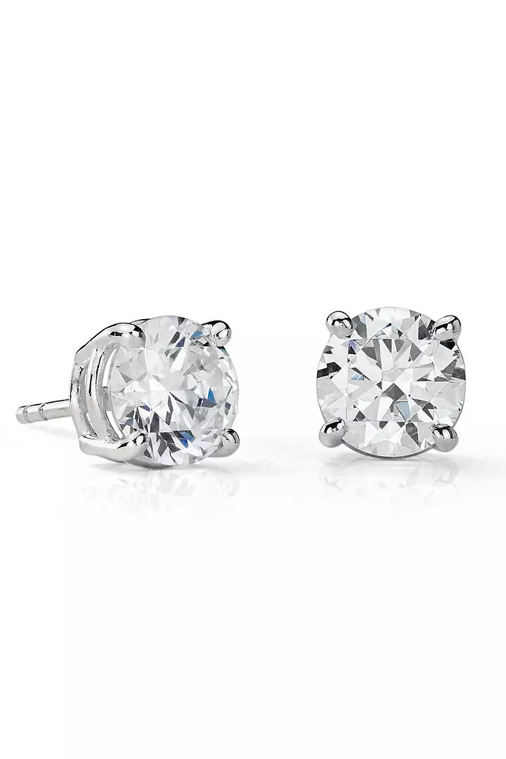 Natural Round Brilliant Cut Diamonds Stud Earrings