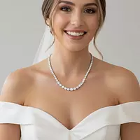 Round and Baguette Eco Diamonds Tennis Necklace
