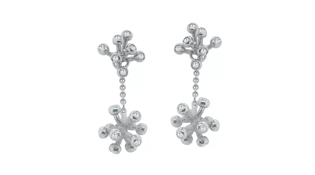 Silver Fireworks Diamonds Drop Earrings