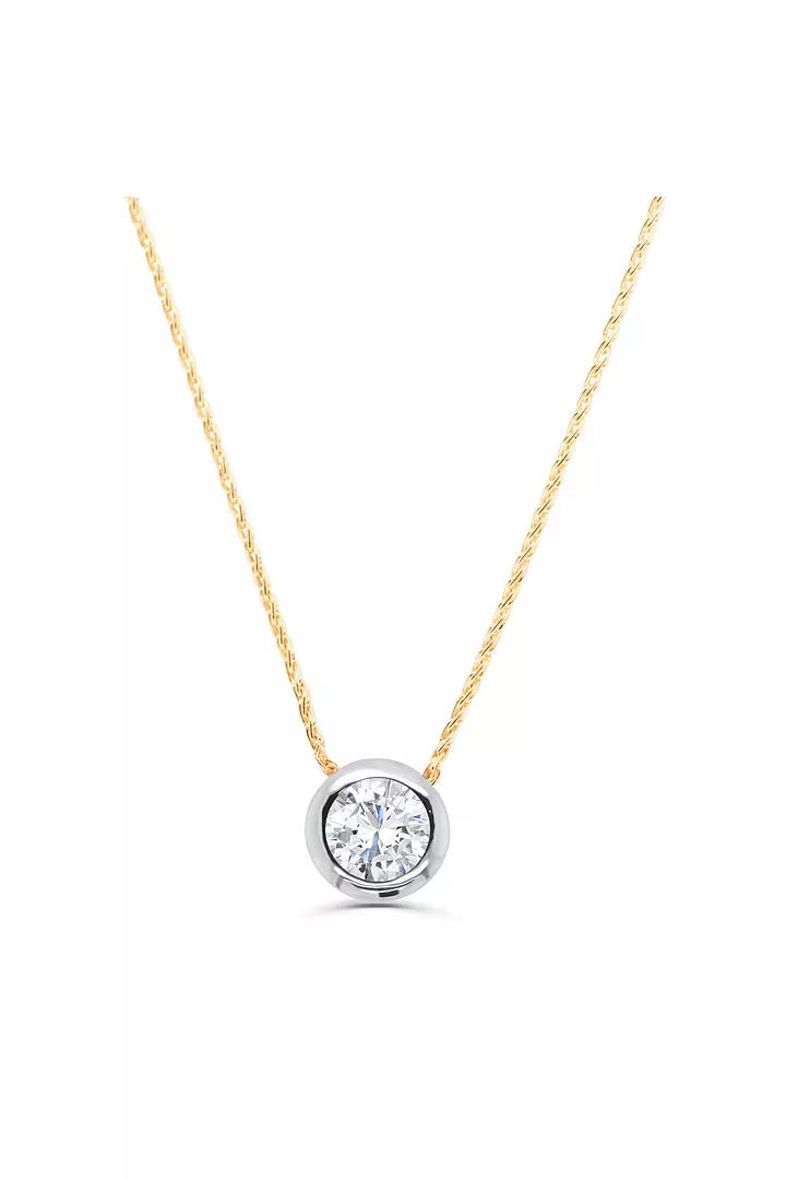 Bezel Set Petite Diamond Pendant