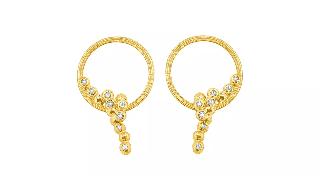 Abundance Circle Diamond Hoop Earrings