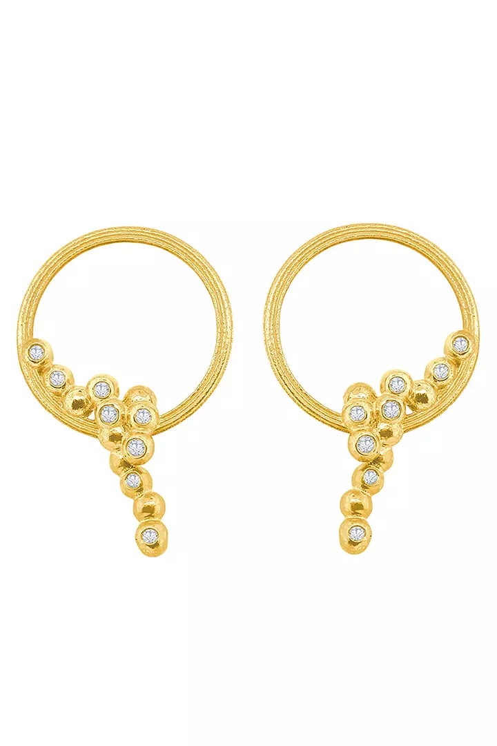 Abundance Circle Diamond Hoop Earrings