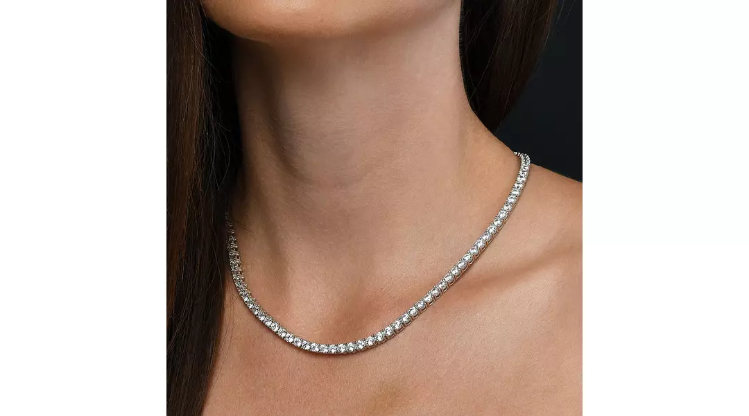 Eco Diamonds Straight Line Tennis Necklace 
