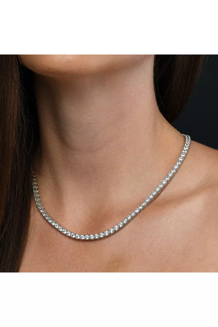 Eco Diamonds Straight Line Tennis Necklace 
