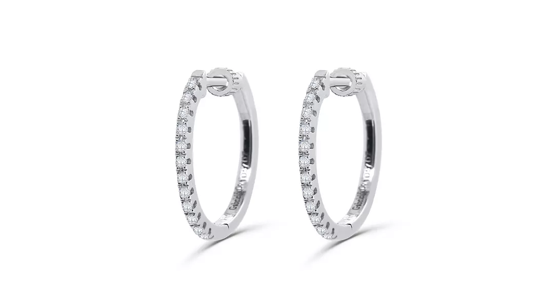 Natural Diamonds Classic Hoop Earrings