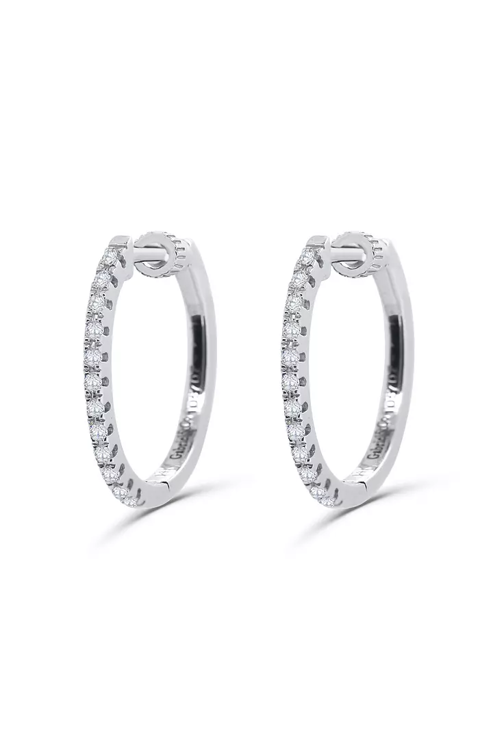 Natural Diamonds Classic Hoop Earrings
