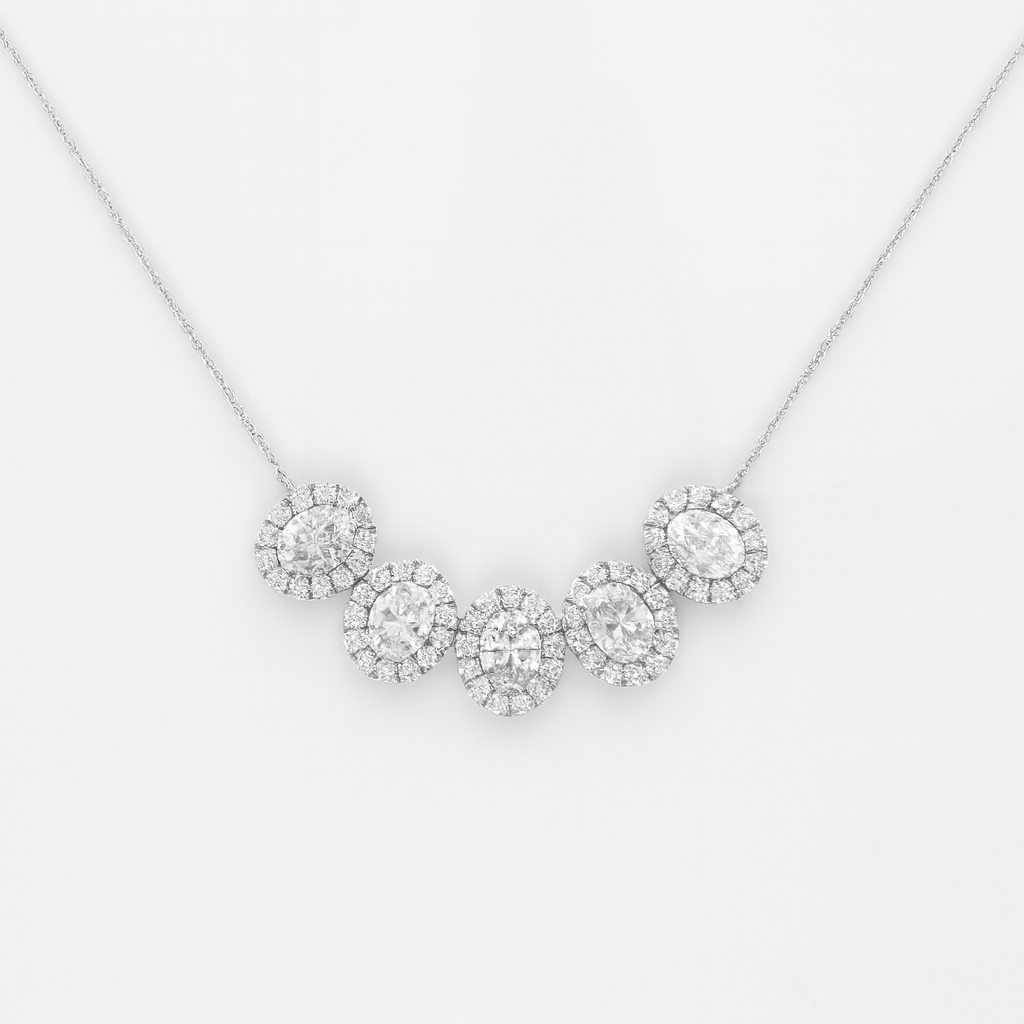 Halos Oval Eco Diamonds Necklace
