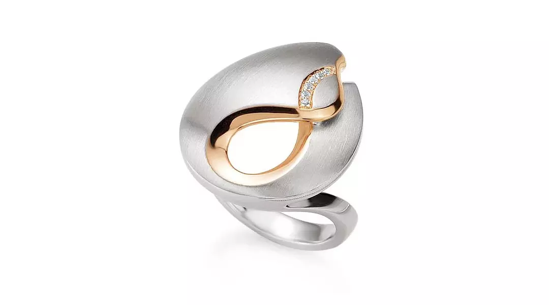 Freestyle Rose Gold and Silver White Sapphire Fashion Ring