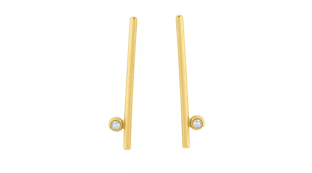 Dot and Line Gold Earrings