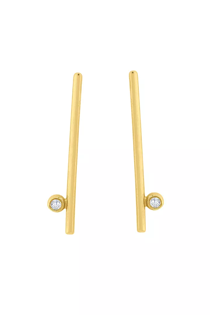 Dot and Line Gold Earrings