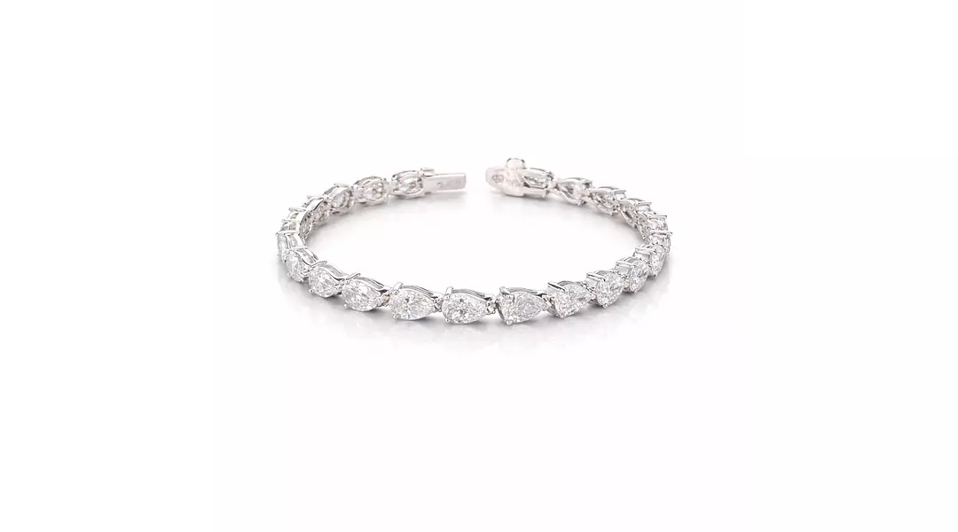 Luminous Grace Pear Eco Diamond Tennis Bracelet