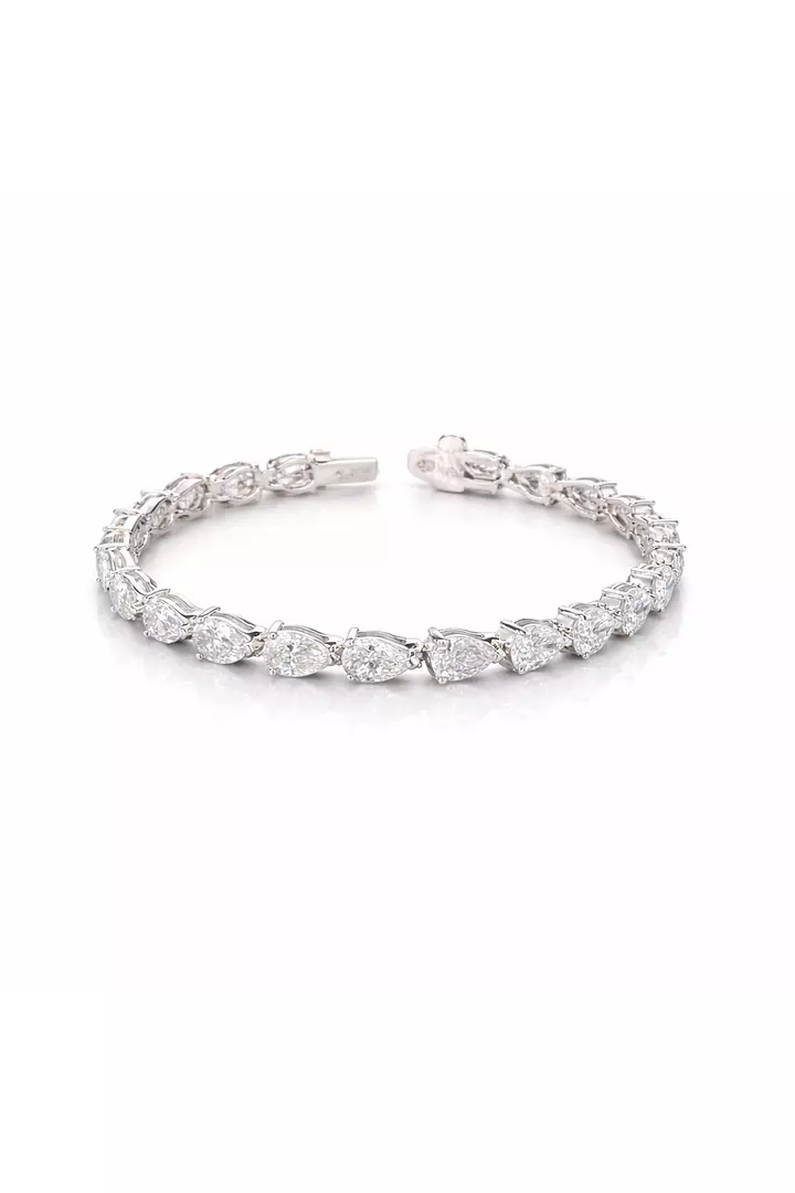 Luminous Grace Pear Eco Diamond Tennis Bracelet