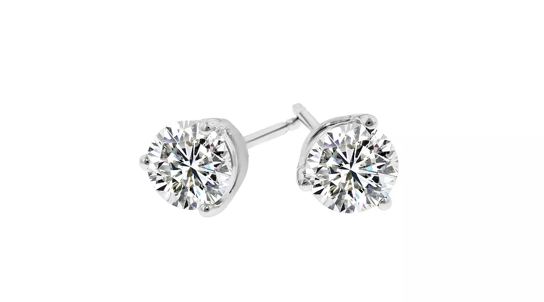 Martini Glass Diamond Stud Earrings