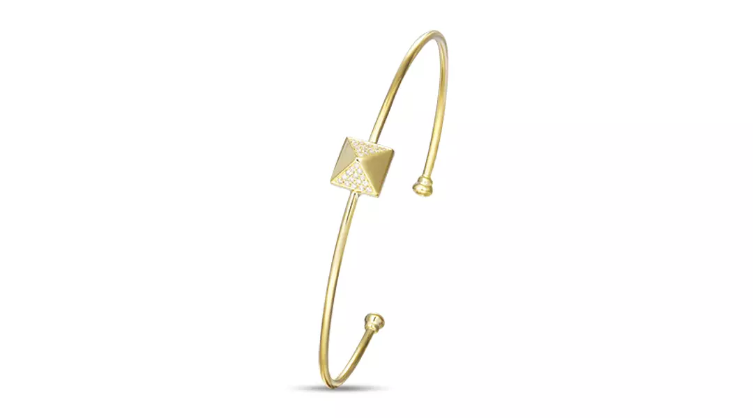 Diamond Pave Pyramid Bangle