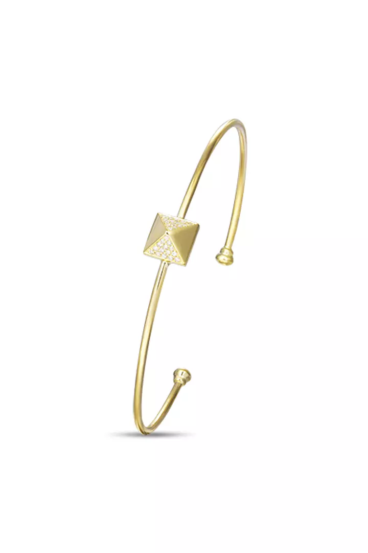 Diamond Pave Pyramid Bangle