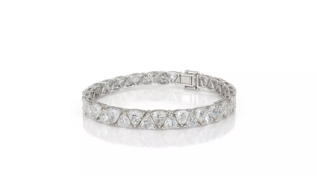S-N Trillion Shape Eco Diamonds Tennis Bracelet