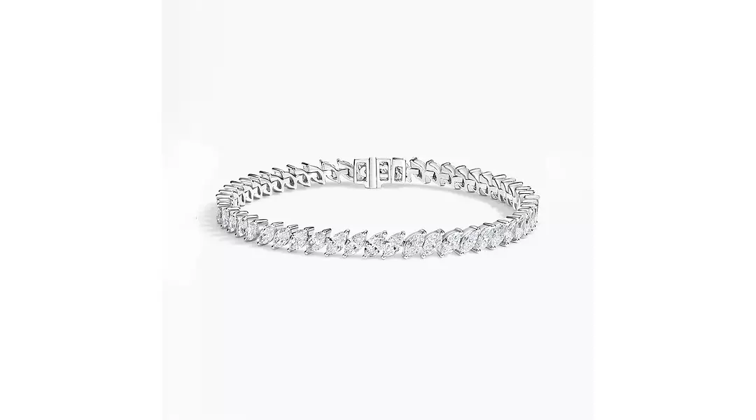 Sideways marquise eco diamonds tennis bracelet