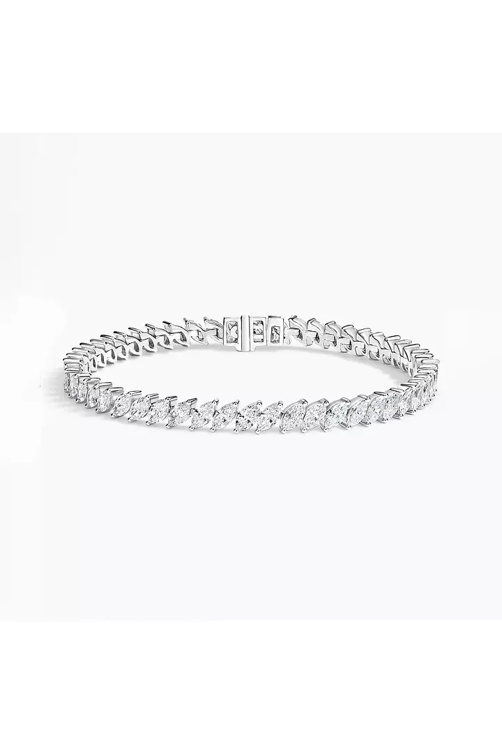Sideways marquise eco diamonds tennis bracelet