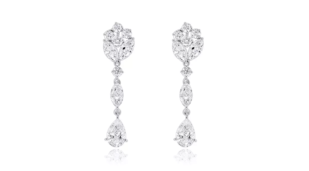 Florette Diamond Drop Earrings