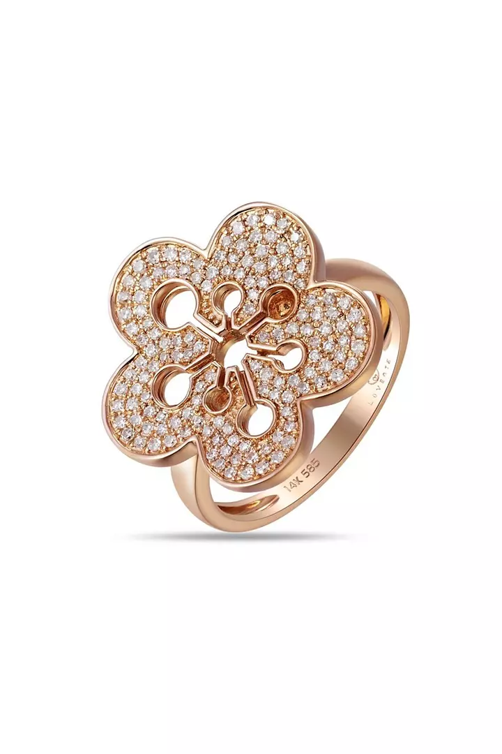 Diamond Flower Cocktail Ring