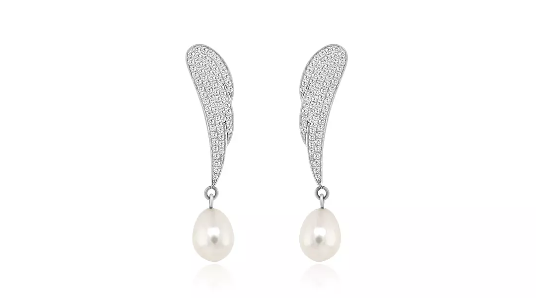 Diamonds and Pearls Drop Earrings