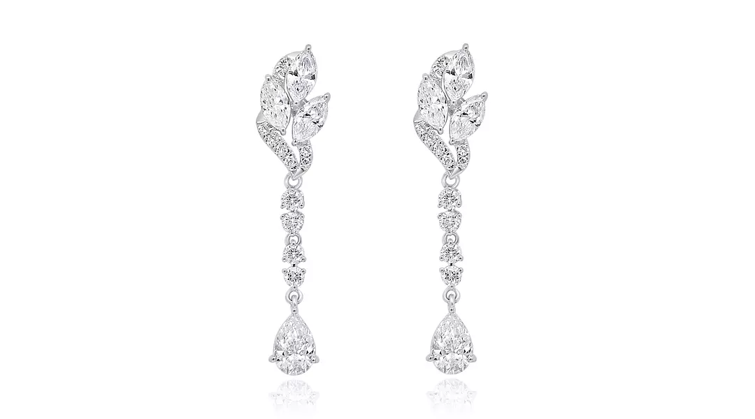 Floral Drops Diamond Earrings
